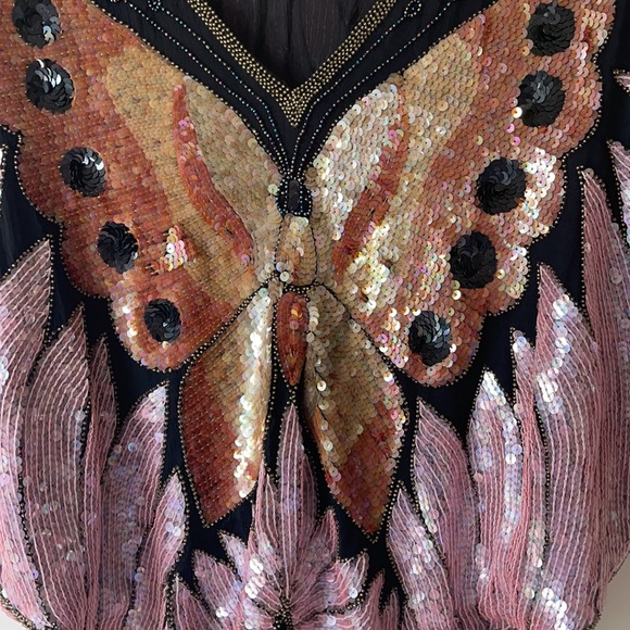 🦋Vintage Sequin Butterfly Top🦋 cute Halloween costume. - Picture 2 of 8